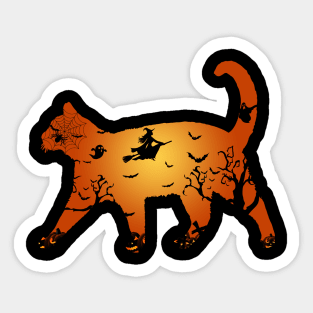 Cat Halloween Mens Womens Sticker